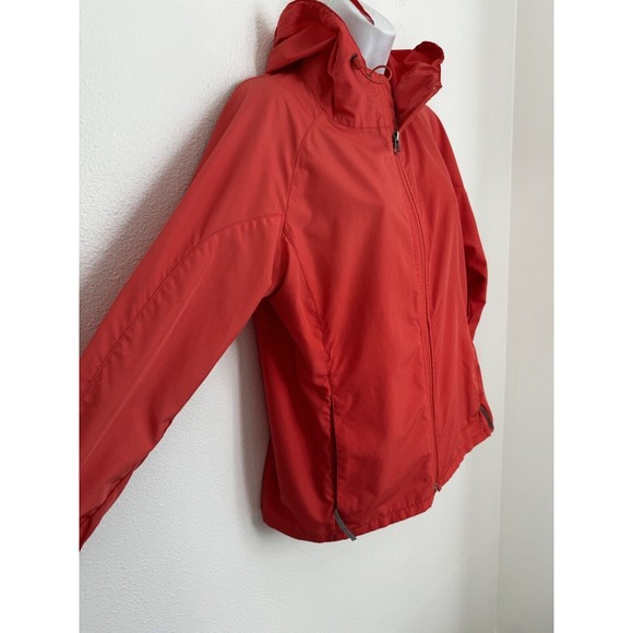 Eddie Bauer Women’s Windbreaker Jacket Hooded Vented Orange  Medium M Sp… - Picture 2 of 9